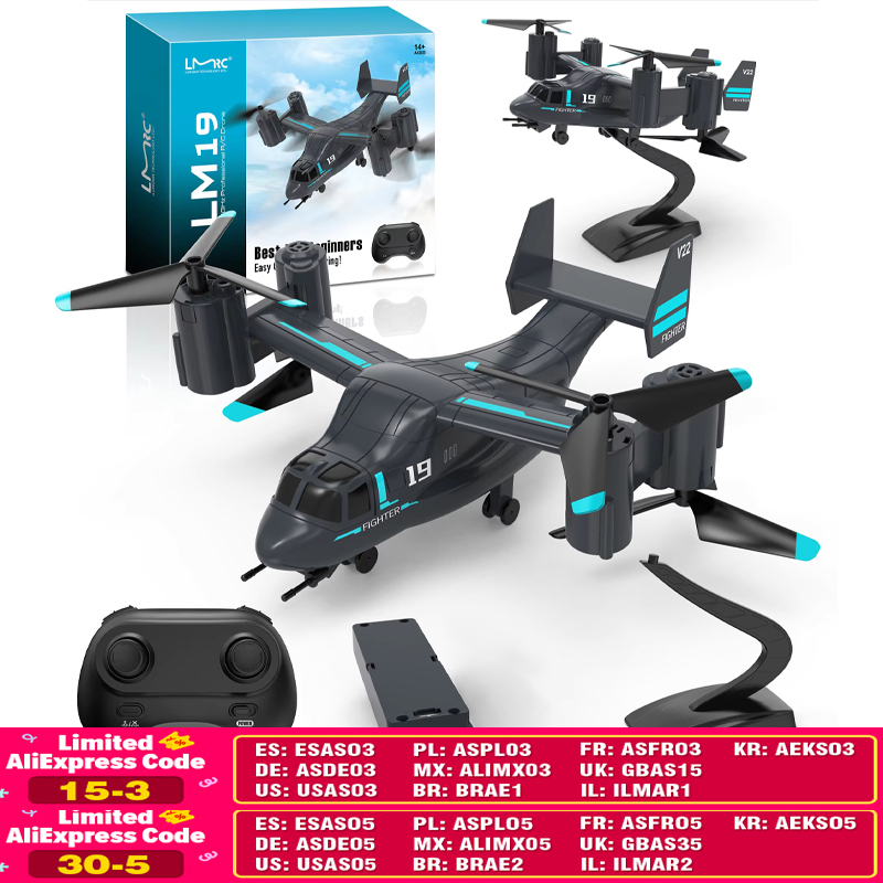 Rc Hobby Grade Helicopter - LM19 リモコンヘリコプタードローン 480P カメラ戦闘機クアッドコプターオスプレイ航空機 RC ドローン子供のための子供飛行機おもちゃギフト