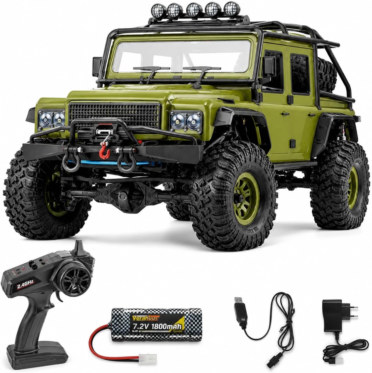 Rc Hobby Grade Crawler - 大人向けリモコンカー - 1/8スケール 4x4オフロードクローラーRCカー、高速電動ホビーグレード車両、ブラシ付きモーターと迷彩柄付き