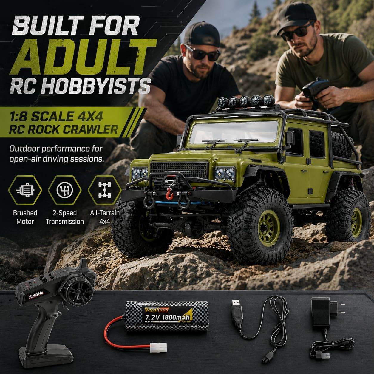 大人向けリモコンカー - 1/8スケール 4x4オフロードク - Rc Hobby Grade Crawler のレビューと価格