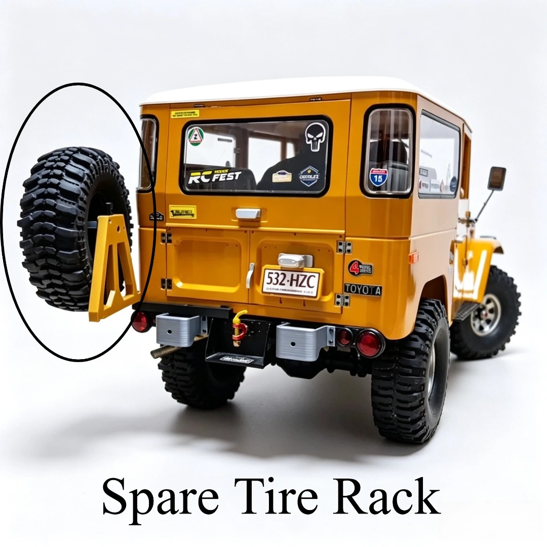 ロック可能なオープンスペアタイヤキャリアブラケットシミュレー - Rc Hobby Grade Crawler のレビューと価格